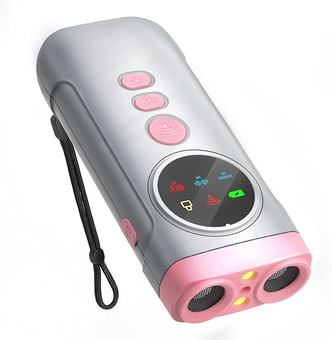 Dog Bark Deterrent Devices, Ultrasonic Bark Deterrents Rechargeable Anti-Barking Device with LED Display Screen Long Range in 50FT for Dog Training Bark Collar Alternative
