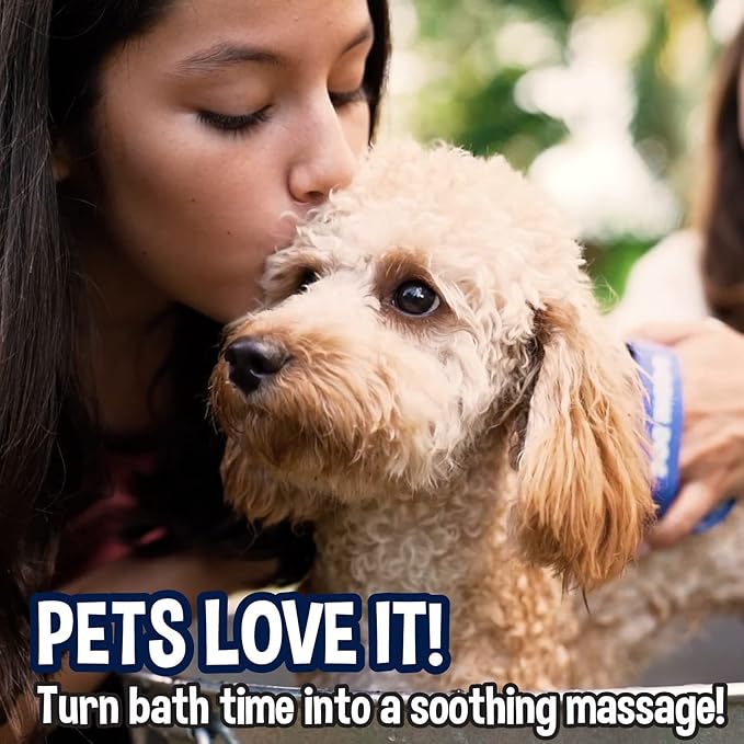 Bodhi Dog Shampoo Brush & Oatmeal Shampoo and Conditioner Bundle - Grooming Essentials for Pets, Short Hair Scrubber, Soothes and Moisturizes Dry, Itchy Skin - Hydrates & Nourishes