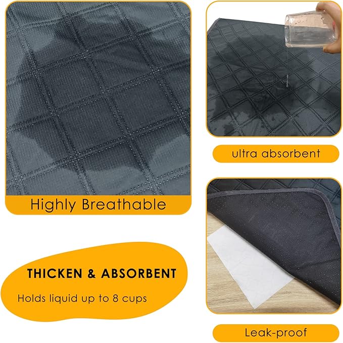 2 Pack Washable Guinea Pig Cage Liners for C&C 2x4 Habitat Guinea Pig Bedding Super Absorbent | Waterproof | Non Slip| Reusable Guinea Pig Pee Pads for Small Animals Cages - 57.1" x 27.6"