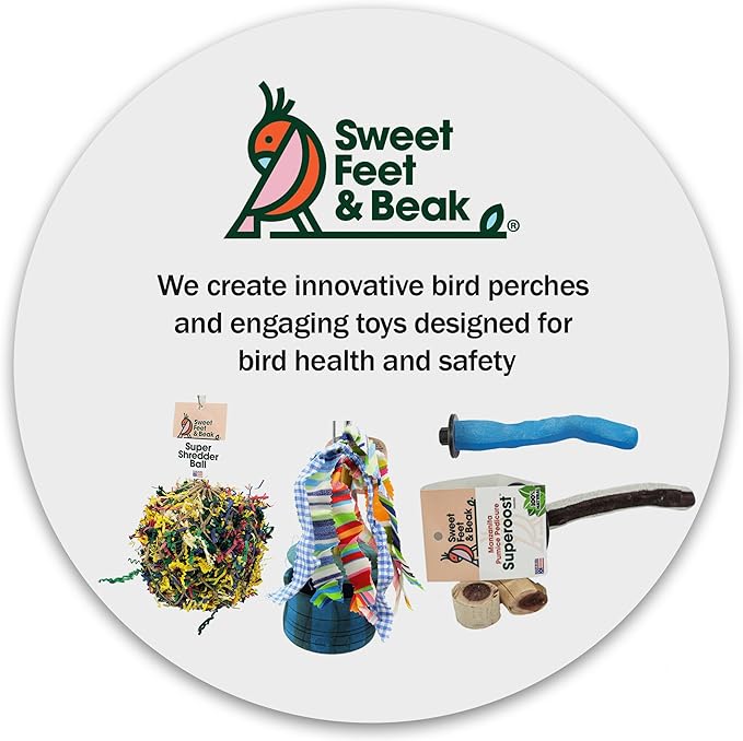 Superoost Manzanita Pumice Pedicure Perch- Easy to Install Bird Cage Accessories for Healthy Feet, Nails and Beak - Natural Bird Perches Imitates Birds' Life in The Wild - XS 8"