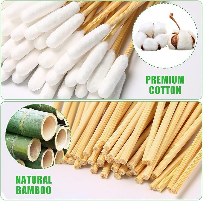 Dog Ear Cleaning Q Tips – 500 Count Cotton Swabs, 6-Inch Biodegradable Swabs for Dog Ear Care, Dog Wound Care, Safe & Eco-Friendly, Designed for Large Dogs