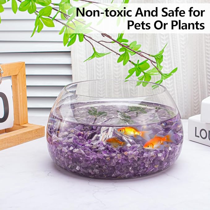 0.88 Lb Amethyst Crushed Stones Crystal Quartz Chips, Natural Tumbled Stones Irregular Shaped Gravels Pebbles Healing Stones for Vases Filler, Aquarium Gravel Rocks, Succulent Plants Decor