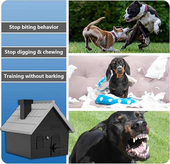 Dog Barking Control Devices, Anti Barking Device Ultrasonic Dog Barking Deterrent with 4 Modes, Stop Barking Dog Devices Up to 50 Ft Range, 2 in 1 Weatherproof Bark Control Device Outdoor Indoor