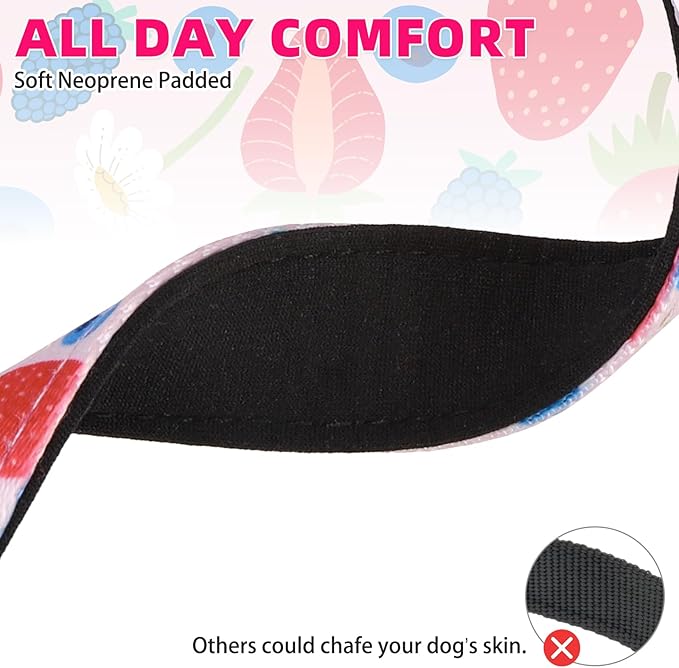 KOOLTAIL Martingale Collar for Dogs,Soft Padded Nylon Heavy Duty Dog Collar for Small Medium Large Dogs,Adjustable No Pull Durable Wide Puppy Training Collar With Pattern Design for Boys Girls, Pink L