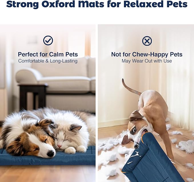 Miguel Oxford 900D Outdoor Waterproof Dog Bed for Metal Dog Crates Water-Resistant All Weather Pet Mat Durable Easy Wipe Clean Travel Indoor Outdoor Puppy Cat Crate Bed 40inch, Dark Blue
