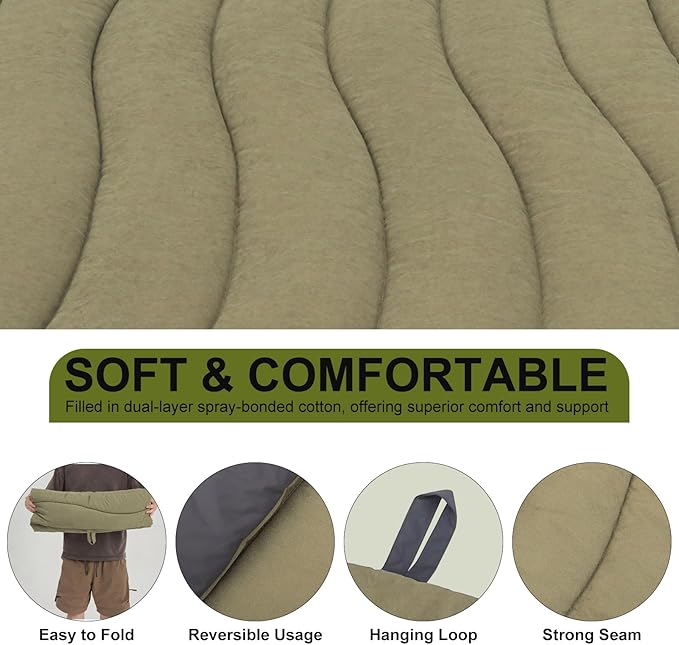 BINGPET Outdoor Travel Dog Bed for Large/Medium Dogs,Portable Waterproof Camping Mat with Carry Bag,Foldable Outside Bed,Machine Washable Indoor Pet Mat for Small,Medium and Large Dogs 35"x51"