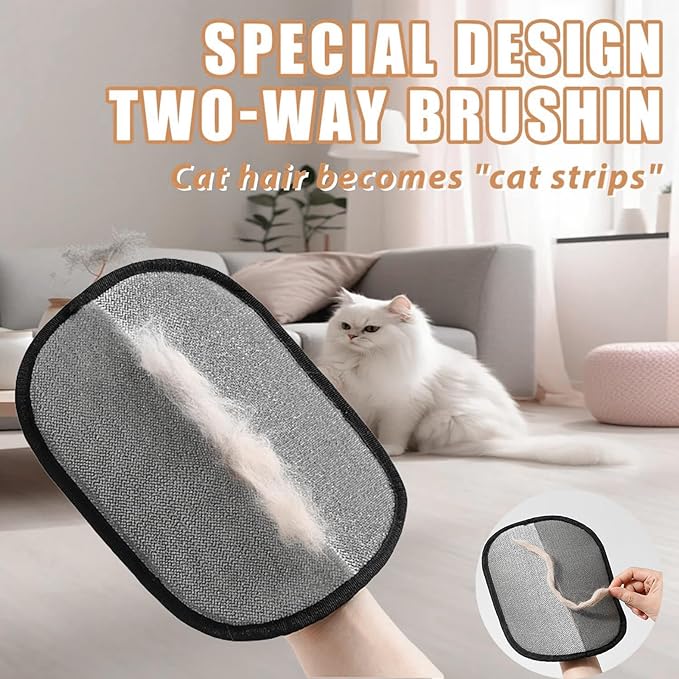 2025 Upgraded Pet Hair Removal Glove |Double-Sided – Reusable Grooming & Bathing Glove for Dogs and Cats |Soft Silcone Touch |Easy Deshedding and Cleaning Mitt (Black, 2 PCS)