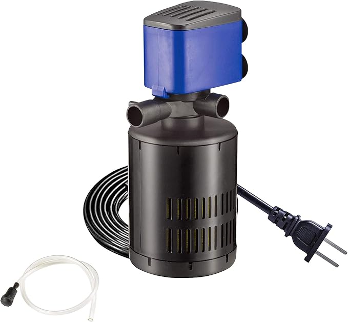 Water Pump 210 GPH 3-in-1 Submersible Internal Filter Aquarium Powerhead Water Pump Ultra Quiet for Aquarium,Fish Tank-4 Pack