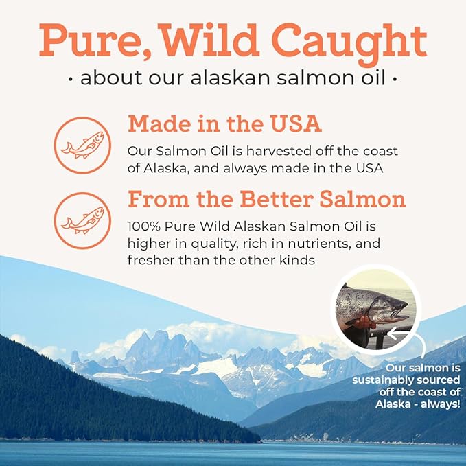 VetPro Complete Wild Alaskan Salmon Oil Formula Supplement for Dogs & Cats, 16 Ounces, Omega 3 & 6 Liquid Fish Oil, EPA + DHA Fatty Acids, Coat & Joint Support, Helps Dry Skin & Allergies, Add to Food