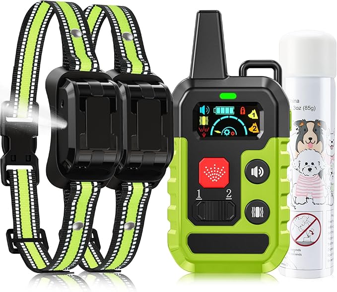 Citronella Training Collar for Dog [2*Collar, No Automatic] Spray Training Dog Bark Collar with Beep/Vibration/Spray 4 Mode & 6 Adjustable Sensitivities, IPX7 Waterproof Safer for L/M/S Dogs