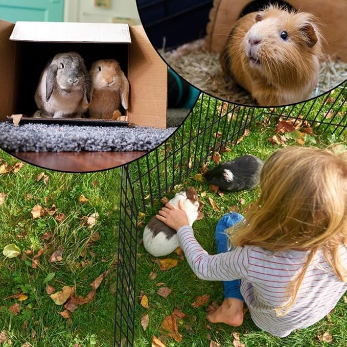 BestPet Dog Pen Playpen Puppy Pet Playpen 8 Panel Indoor Outdoor Metal Portable Folding Animal Exercise Dog Fence,24",Black