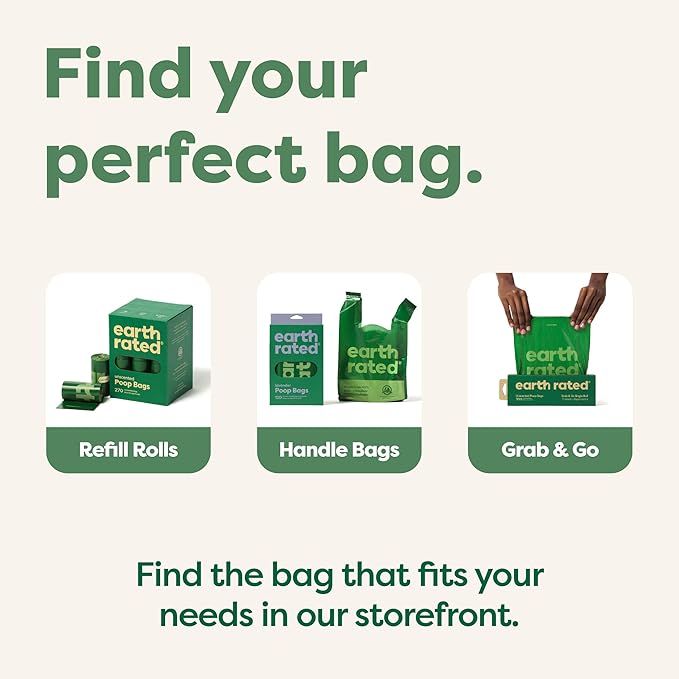 Earth Rated Poop Bags for Dogs Guaranteed Leak Proof and Extra Thick Waste Bag Refill Rolls, Unscented, 120 Count