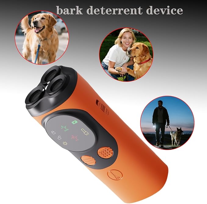 Dog Bark Deterrent Devices,3X Ultrasonic Anti-Barking &Torch 32ft Range Indoors Outdoors Dog Training Puppy Training Buttons Clicker Compared to Dog Whistle Barkshield Quiet Safe Rechargeable Compact