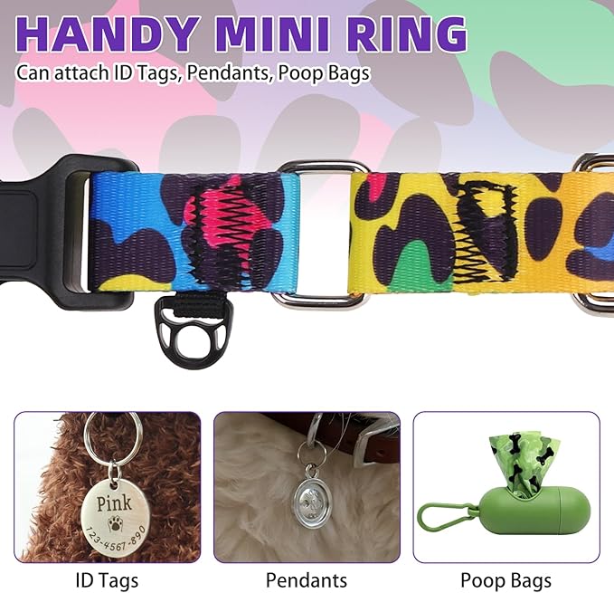KOOLTAIL Martingale Collar for Dogs, Soft Padded Nylon Heavy Duty Dog Collar for Small Medium Large Dogs, Adjustable No Pull Durable Wide Puppy Training Collar with Pattern Design for Boys Girls, M