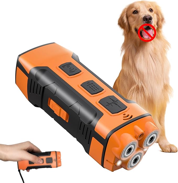 Dog Bark Deterrent Device, Ultrasonic Anti-Barking Trainer, Safe & Effective Portable Bark Control for Dogs Indoor & Outdoor Use, Long Distance Ultrasonic Stop Barking Neighbors Dog