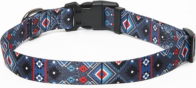 HEELE Dog Collar, Adjustable Soft Dog Collar for Small Medium Large Dogs,Bohemia Patterned Puppy Collars with Quick Release Buckle L Length 15.94''-25.59'