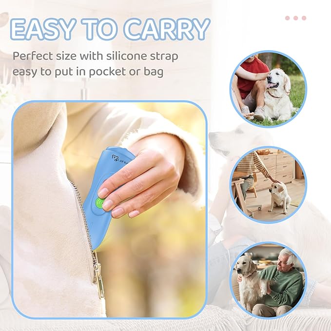 Dog Bark Deterrent Device - Rechargeable Ultrasonic Anti Barking Device for Dogs Effective Control up to 50 Ft Safe and Humane for Indoor and Outdoor Use Blue