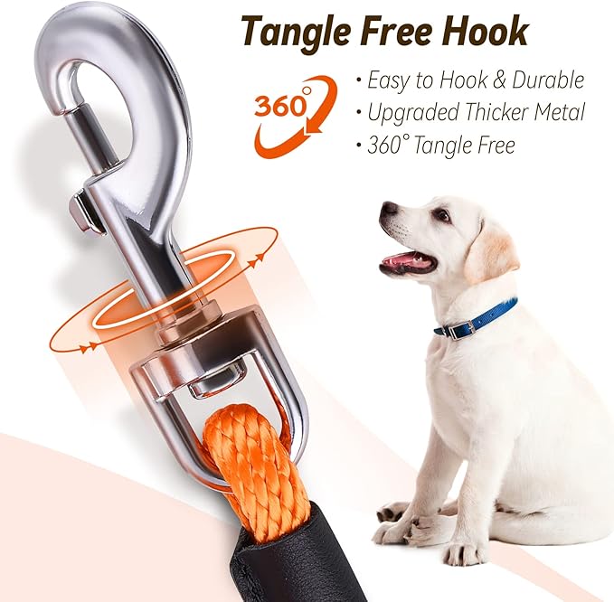 lynxking Check Cord Dog Leash Long Lead Training Tracking Line Comfortable Handle Heavy Duty Puppy Rope 10ft 15ft 30ft 50ft for Small Medium Large Dog