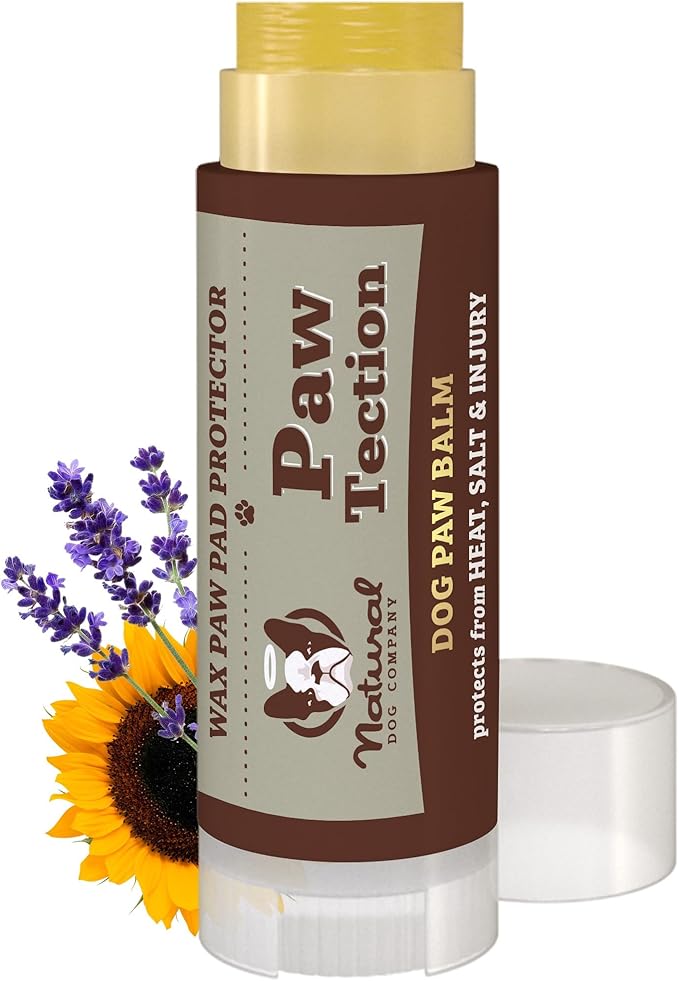 Natural Dog Company PawTection Balm for Dogs, Dog Paw Protector, Moisturizing Dog Paw Balm for Dry, Cracked Pad, Protects Paw from Extreme Weather, Paw Lotion for Allergies & Itching (0.15 oz Stick)