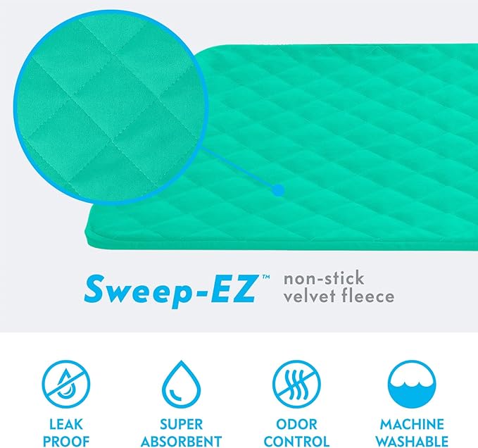 Paw Inspired Fitted Fleece Liners for Ferret Nation, Critter Nation Cage for Ferrets, Rats, Chinchillas, Hedgehogs & Other Small Animals (Green, Double Unit Set)