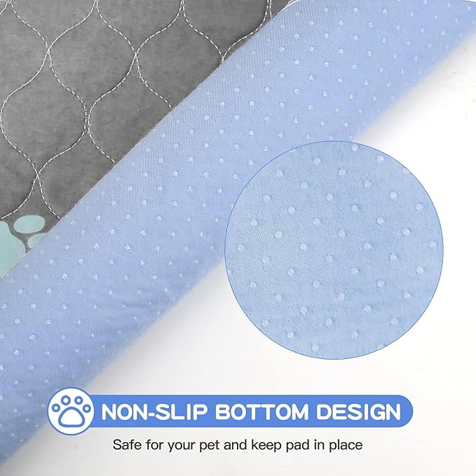 Aitmexcn Washable Puppy Dog Pee Pad, 2PCS 100% Waterproof Whelping Training Mat for Puppy/Senior Dog, Fast Drying Reusable Puppy Pads for Indoor, Outdoor and Car Travel- 54'' x 54'' Llight Gray