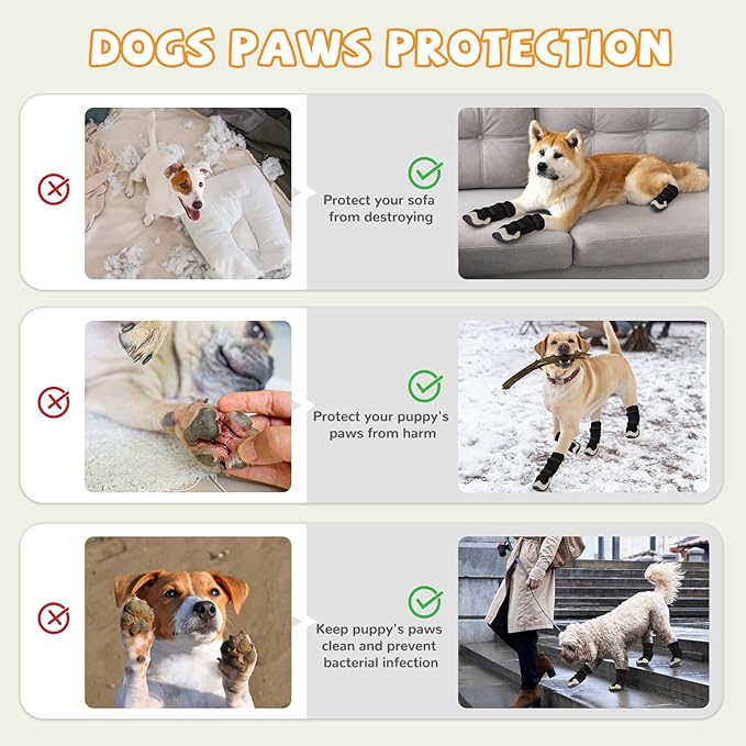 Dog Shoes for Medium Large Size Dogs, Breathable Dog Shoe for Hot Pavement, Dog Booties and Paw Protectors to Prevent Licking, Anti-Slip Dog Boots with Reflective for Summer, Hiking, Snow (Size 8)