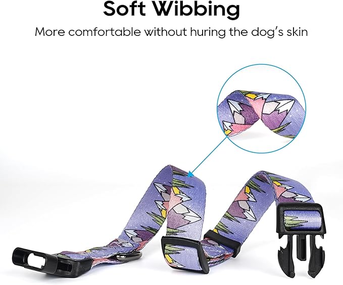 HEELE Dog Collar, Adjustable Soft Dog Collar for Small Medium Large Dogs,Floral Patterned Puppy Collars with Quick Release Buckle XS Length 8.5''-11''