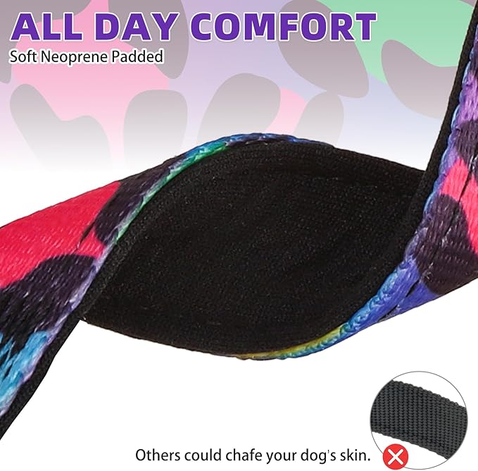 KOOLTAIL Martingale Collar for Dogs, Soft Padded Nylon Heavy Duty Dog Collar for Small Medium Large Dogs, Adjustable No Pull Durable Wide Puppy Training Collar with Pattern Design for Boys Girls, M
