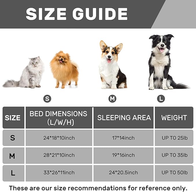 Hollypet Fluffy Plush Dog Cat Pet Couch Soft Calming Sofa Bed for Medium Small Cats and Dogs, Leopard