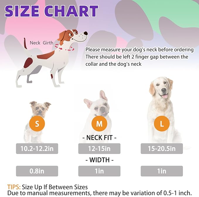 KOOLTAIL Martingale Collar for Dogs, Soft Padded Nylon Heavy Duty Dog Collar for Small Medium Large Dogs, Adjustable No Pull Durable Wide Puppy Training Collar with Pattern Design for Boys Girls, M