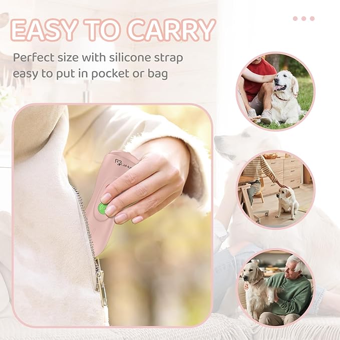 Dog Bark Deterrent Device - Rechargeable Ultrasonic Anti Barking Device for Dogs Effective Control up to 50 Ft Safe and Humane for Indoor and Outdoor Use Pink
