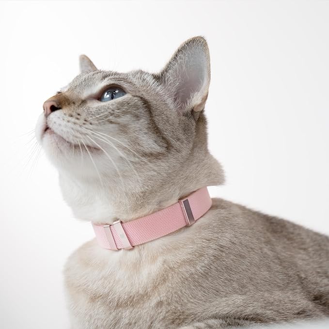 Safety Cat Collar - U.S. IDA Gold Awarding Design, Stretch Elastic Quick Release, Non Breakaway - Light Weight for Kitten, Neck Fit 5.9'-11.8' for All Small Large Cat,S(Cocoa)