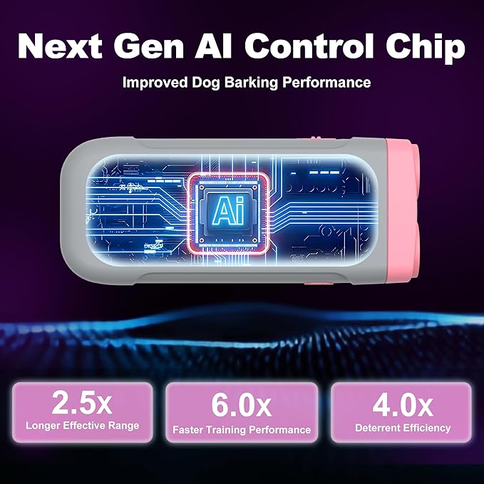 Dog Bark Deterrent Devices, Ultrasonic Bark Deterrents Rechargeable Anti-Barking Device with LED Display Screen Long Range in 50FT for Dog Training Bark Collar Alternative