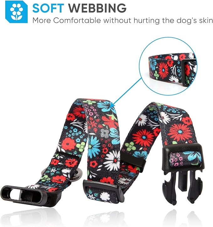 HEELE Dog Collar, Adjustable Soft Dog Collar for Small Medium Large Dogs,Bohemia Patterned Puppy Collars with Quick Release Buckle XS Length 8.5''-11''