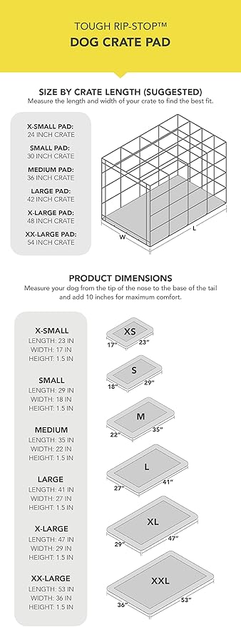 K9 Ballistics Tough Ripstop Dog Crate Pad - Durable & Machine Washable with Non-Skid Bottom and 120-Day Warranty, Fits 42" Wire Crates - Large, Obsidian Black