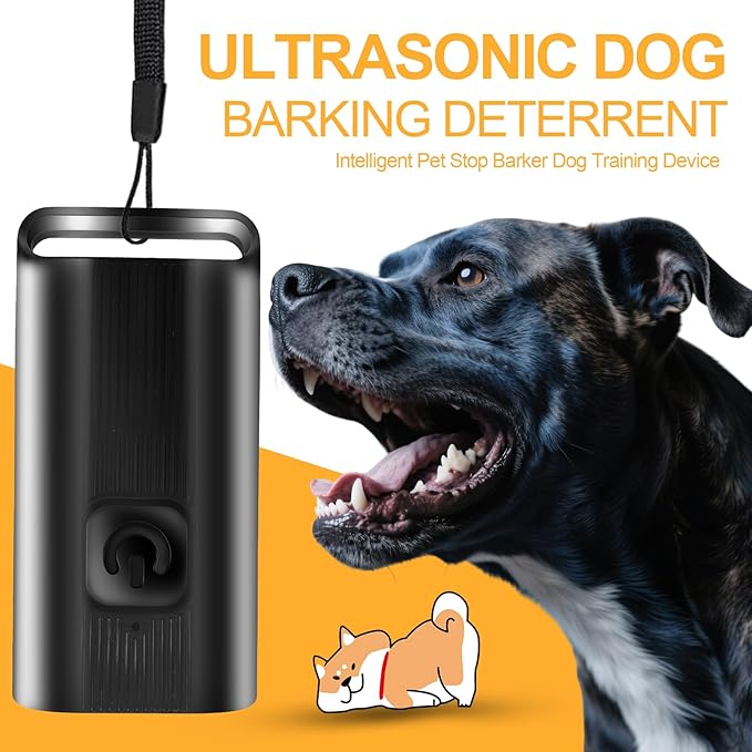 Mini Ultrasonic Dog Bark Deterrent Device - Stop Dog Barking Device for Own or Neighbor's Dog, Rechargeable Anti Barking Dog Trainer Portable Stop Barking Pet Training Tool