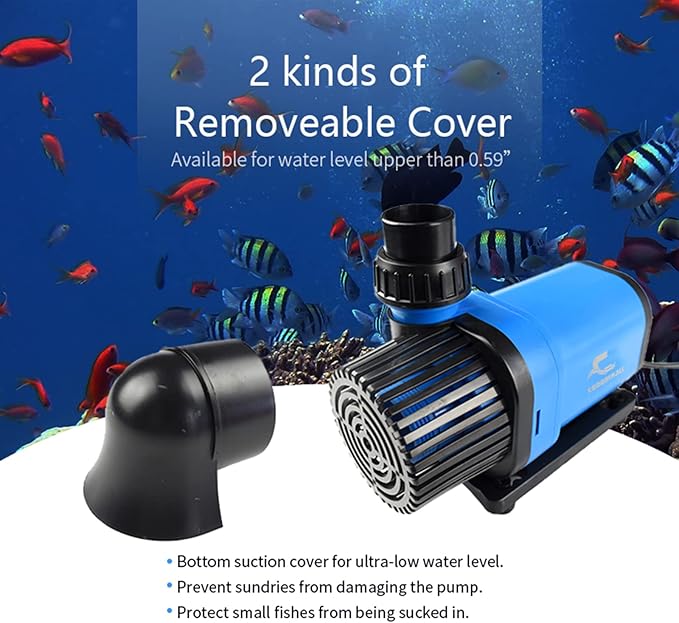 CONQUERALL 1580GPH 30W 16.0ft DC Controllable Pump CHS-6000 Durable Pump Wave Submersible and Inline for Marine Coral Reef Tank Sump Circulation