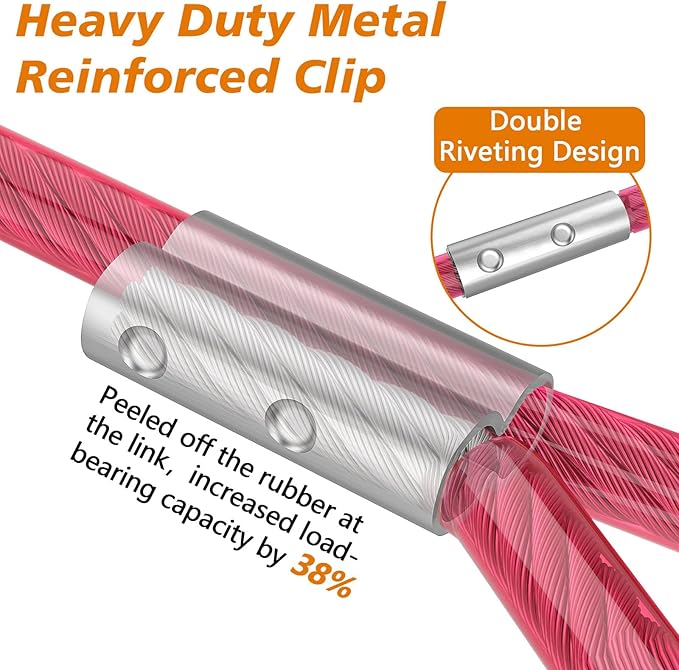 XiaZ Dog Tie Out Cable, 30ft Dog Lead for Yard, Heavy Duty Chain Line Outside for Small Medium Large Dogs Up to 250 lbs, Outdoor Dogs Runner Tether