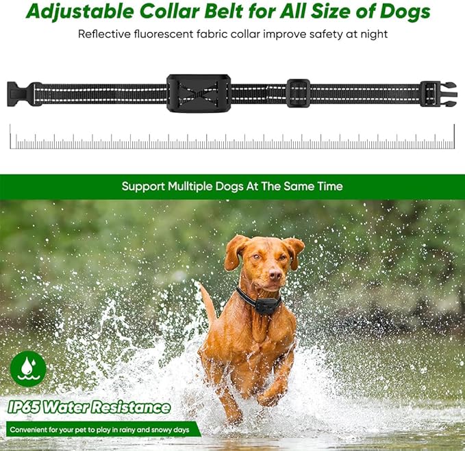 Wireless Dog Fence,Outdoor Electric Pet Containment System with Remote, Waterproof Training Collar with Adjustable Vibration & Shock, Safe Effective, Boundary Container for 1/2/ 3 Dogs,for2dogs