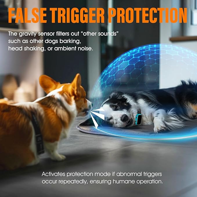 Smart Dog Bark Collar, for Small Medium Large Dogs 10-100lbs, Automatic Dog Training Collar to Decrease Barking, Anti Barking Device with 4 Training Modes, More 8 Sensitivity Levels, Cyan