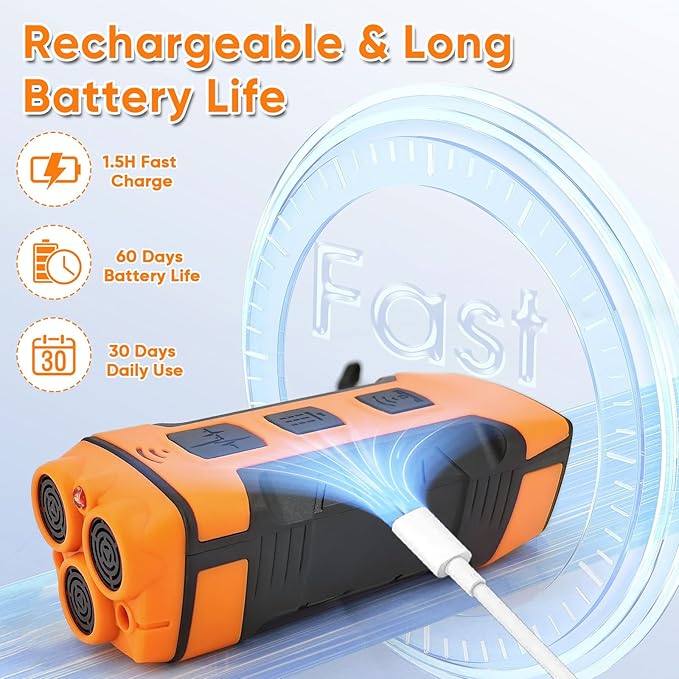 Dog Bark Deterrent Device, Ultrasonic Anti-Barking Trainer, Safe & Effective Portable Bark Control for Dogs Indoor & Outdoor Use, Long Distance Ultrasonic Stop Barking Neighbors Dog