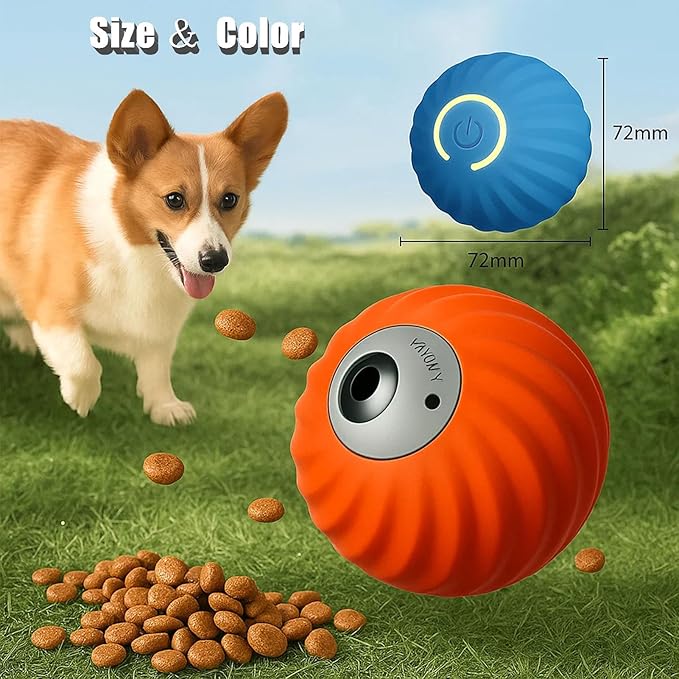 Zoomie Buddy 2.0, Zoomie Buddy for Dogs, 2 in 1 Smart Touch Interactive Dog Balls ＆ Pet Feeder, 2.83" Diameter, Suitable for Small/Medium Dogs, with Fruit Plush Cover (2*Orange, Pineapple)