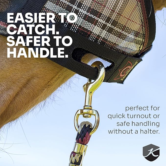 Kensington 90% UV Fly Mask CatchMask UViator - Without Ears & Forelock Freedom Web Trim Size: Medium Color: 181 - Kentucky Blue