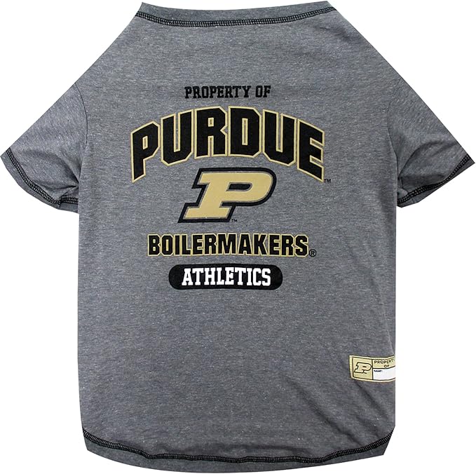 Pets First Collegiate PURDUE BOILERMAKERS Dog T-Shirt, X-Small. - Licensed Shirt for Pets Team Colored with Team Logos.- Premium Stretchable Materials for the Comfrot of your Dog & Cat.