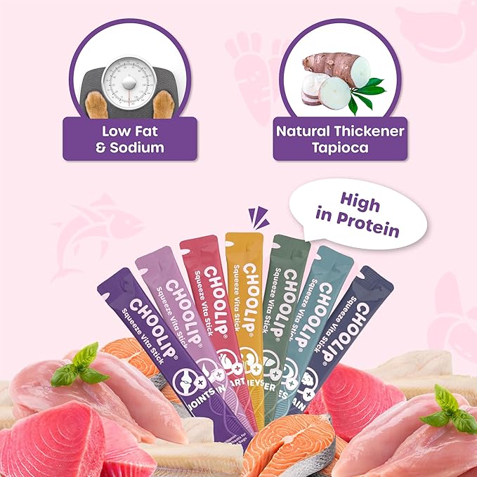Grab & Go Squeeze Vita Stick Lickable Treats for Dogs & Cats. 49 Variety Support Sticks with Essential multivitamins. Soft and Tasty Paste for All Life Stages