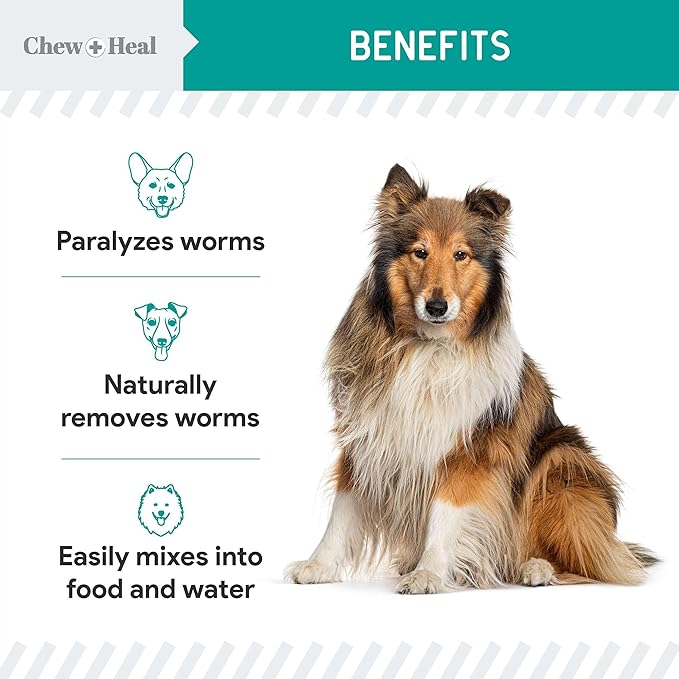 Dog and Cat Dewormer - 12 oz of Wormer Liquid to Paralyze and Expel Roundworms - Kitten and Puppy Dewormer