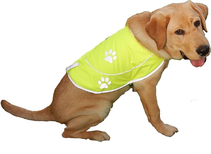 Dog Reflective Vest - Comfortable Jacket Safety Hunting, High Visibility for Dogs with Elastic Straps and Clasp Closure- Yellow, Small