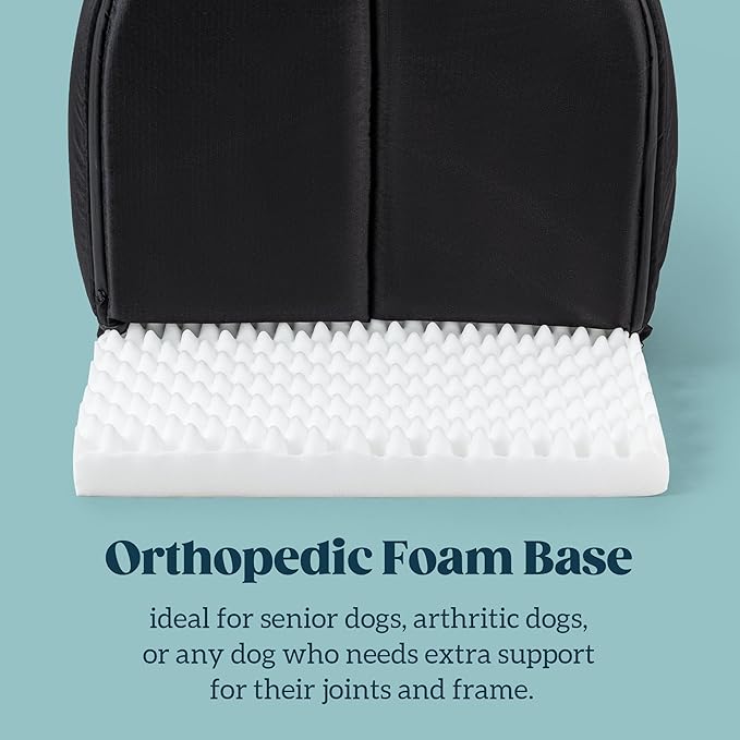 Orthopedic Dog House - Outdoor Waterproof Dog Shelter w/Porch - Indoor Pet House w/Egg-Crate Foam - Cooling - Machine Washable - Ideal for Extra Large Breeds & Fits 42-Inch Crate - 41"x27"