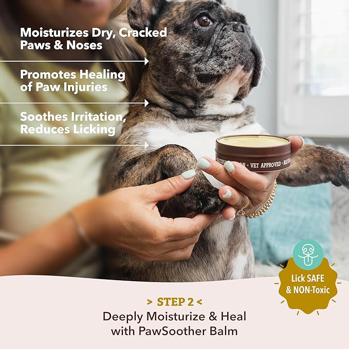 Natural Dog Company Paw Soother Balm Bundle, (1) 2 oz. Tin & (1) Travel Stick, Dog Paw Cream and Lotion, Moisturizes & Soothes Irritated Paws & Elbows, Protects from Cracks & Wounds