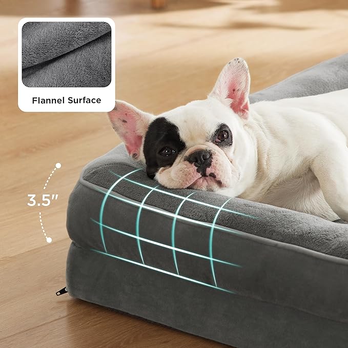 Bedsure XL Orthopedic Dog Bed for Extra Large Dogs - Washable XLarge Dog Cat Bed Waterproof, Comfort Dogs Couch Sofa with Washable Removable Cover, Pet Bed with Nonskid Bottom, Grey, 42"